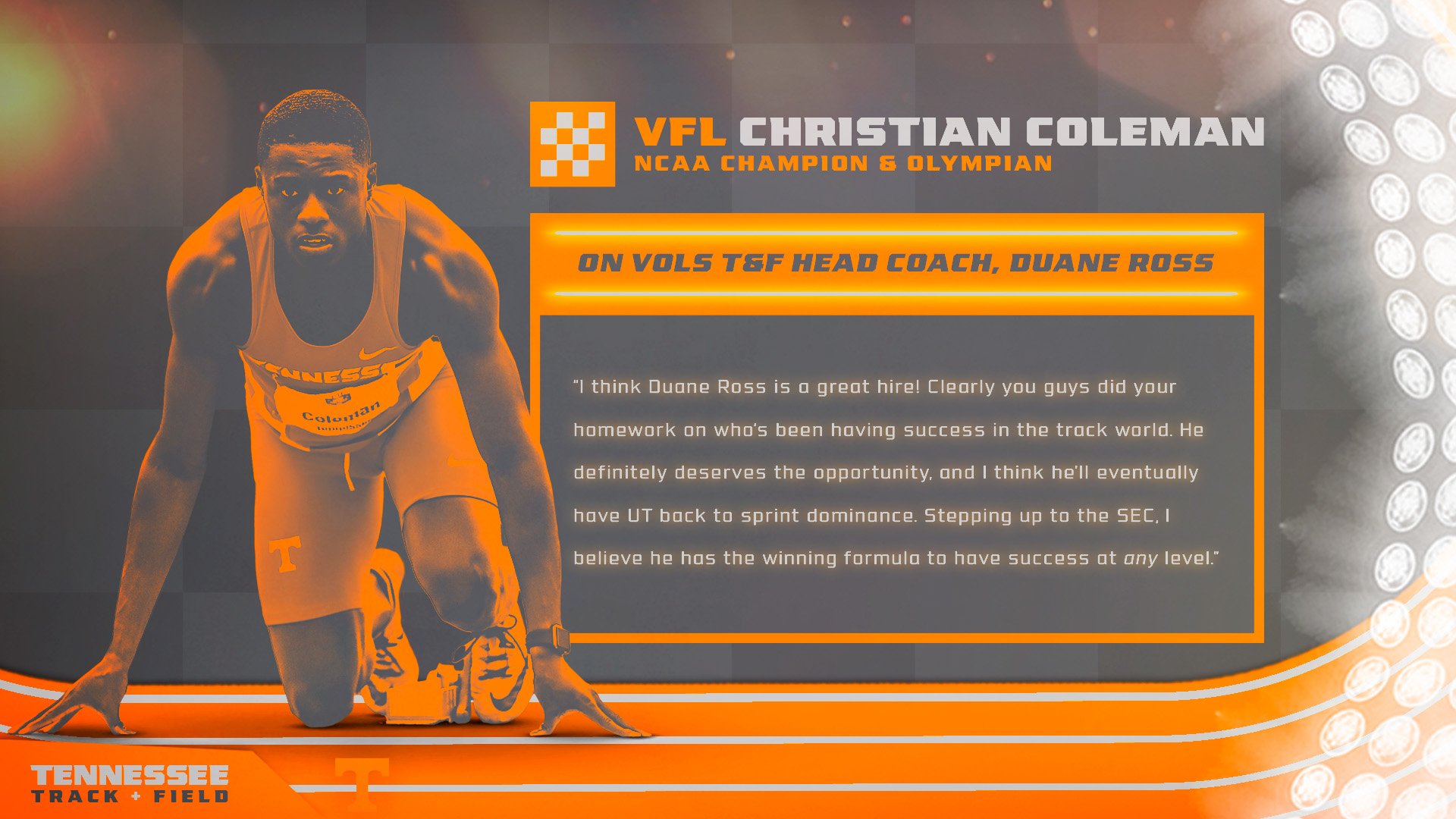 Tennessee Track & Field/XC on Twitter "High praise from the 100m