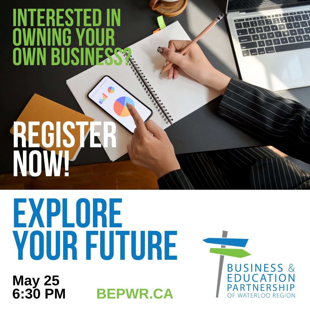 BEP_WR's tweet photo. Explore Your Future: Owning a Business is tomorrow at 6:30pm. We've got a great panel to help you to explore entrepreneurial opportunities at this free event!

Learn more and register: https://t.co/gnNIawvq5A https://t.co/Id9aauj7BA