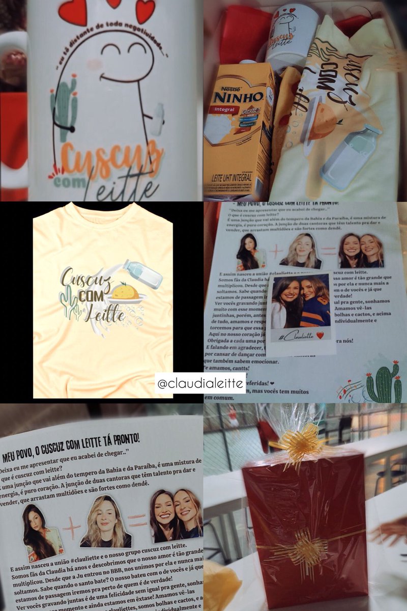 cuscuzcomleitte's tweet photo. Amanhã é o grande dia da gravação do dvd da Claudia Leitte! E por ser um dia tão especial pra nós e pra elas, enviamos um presente pra @juliette e @ClaudiaLeitte em comemoração a esse feat! Tudo feito com referência a elas e o que elas representam! ❤️ https://t.co/adXq2D7gpE