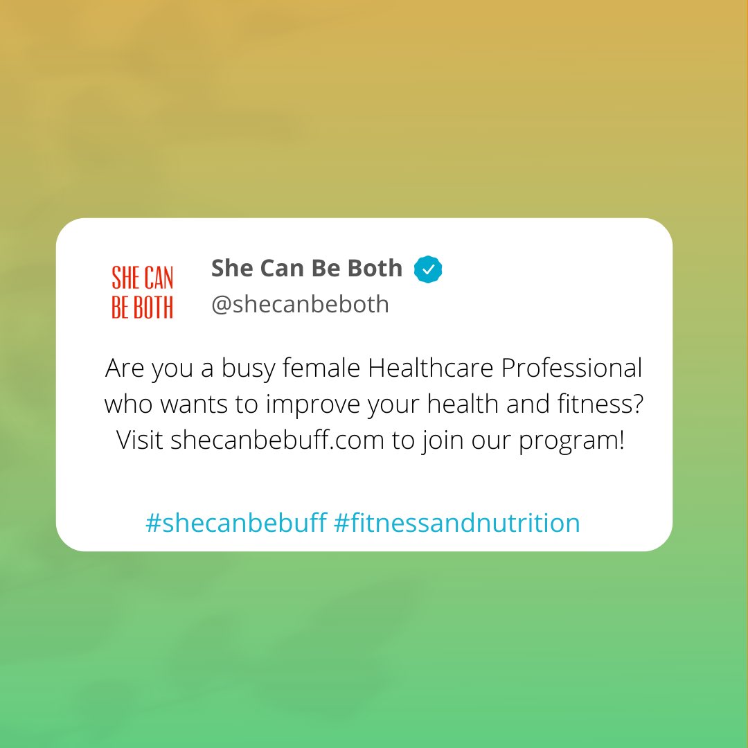 She Can Be Buff programs are now LIVE! 💪🏽

We are a team of dedicated women in Healthcare who are here to tell you that your health transformation is only one decision away ✨

Check out shecanbebuff.com to see if you are a right fit.
