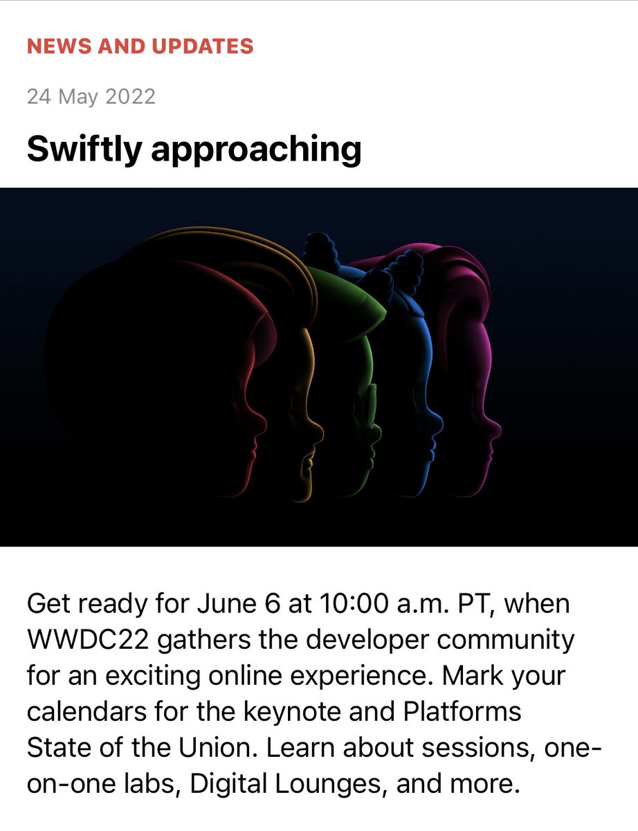 i_tech_reviews's tweet photo. #Apple confirma la #Keynote de la #WWDC2022 este 6 de junio. https://t.co/vAH4e2v1Km