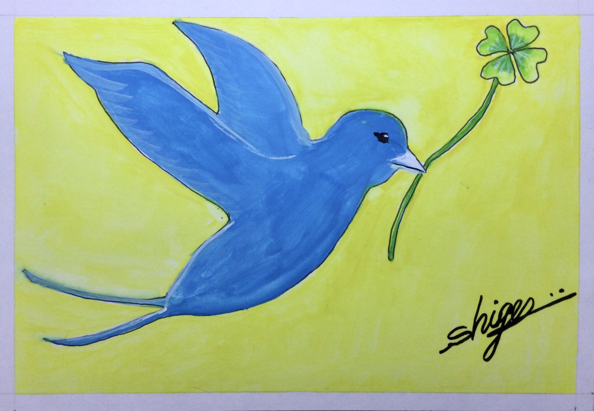 しげ兄 幸せを呼ぶ青い鳥 今朝は不透明水彩絵の具を使って 青い鳥のイラストを描いてみました 幸せを呼ぶ青い鳥 見た人みんなに幸せが訪れますように 不透明水彩画 イラスト 青い鳥 絵を描いている人と繋がりたい 絵が好きな人と繋がり