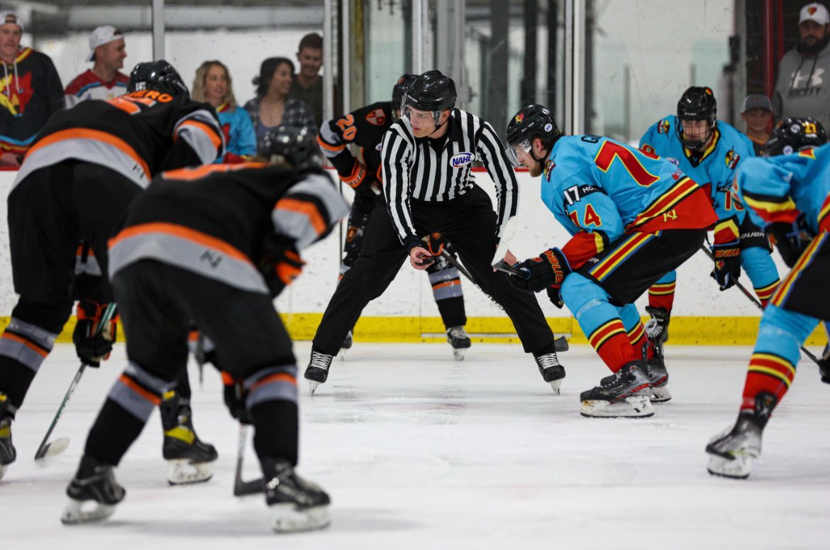 WMHOfficials's tweet photo. Congrats to Holland’s Ben Gawlik. Ben is a little over 90 minutes away from dropping pucks in the NAHL championship game at Fogerty Ice Arena in Minneapolis! https://t.co/2Y0ZiiLNV1