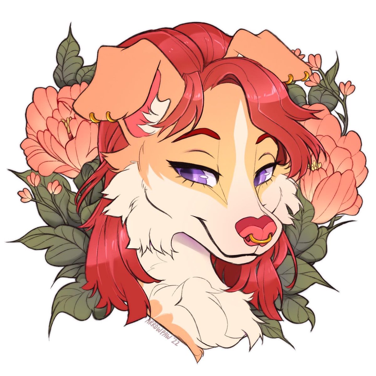 arrowclaw's tweet image. Realized I’ve been slacking on posting art lately; YCH peony commission for @vix_xee 💛
