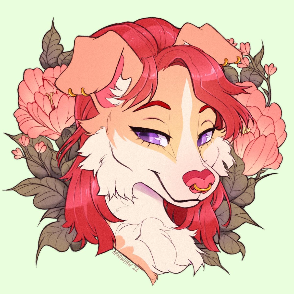 arrowclaw's tweet image. Realized I’ve been slacking on posting art lately; YCH peony commission for @vix_xee 💛