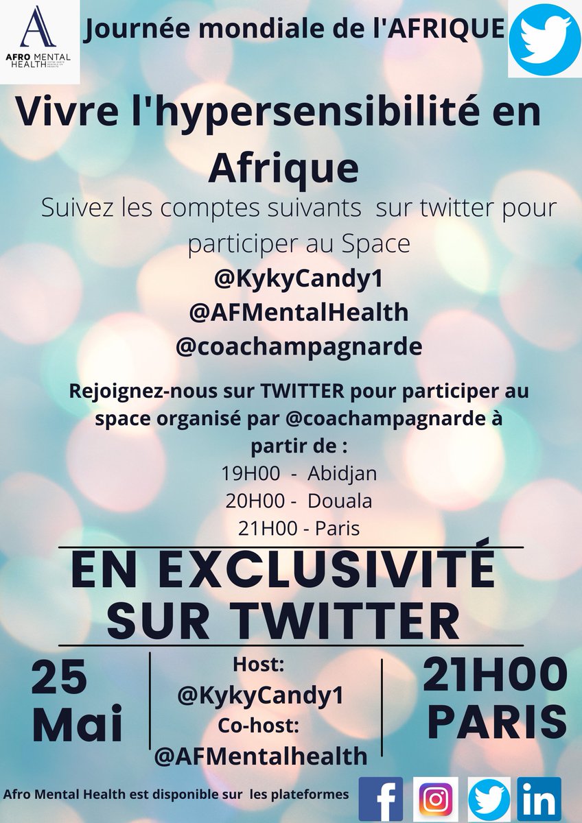AFMentalHealth's tweet photo. Ce soir je vais participer au space sur l'hypersensibilité avec @KykyCandy1.  N'hésitez pas à partager https://t.co/a2e2VGWJjK