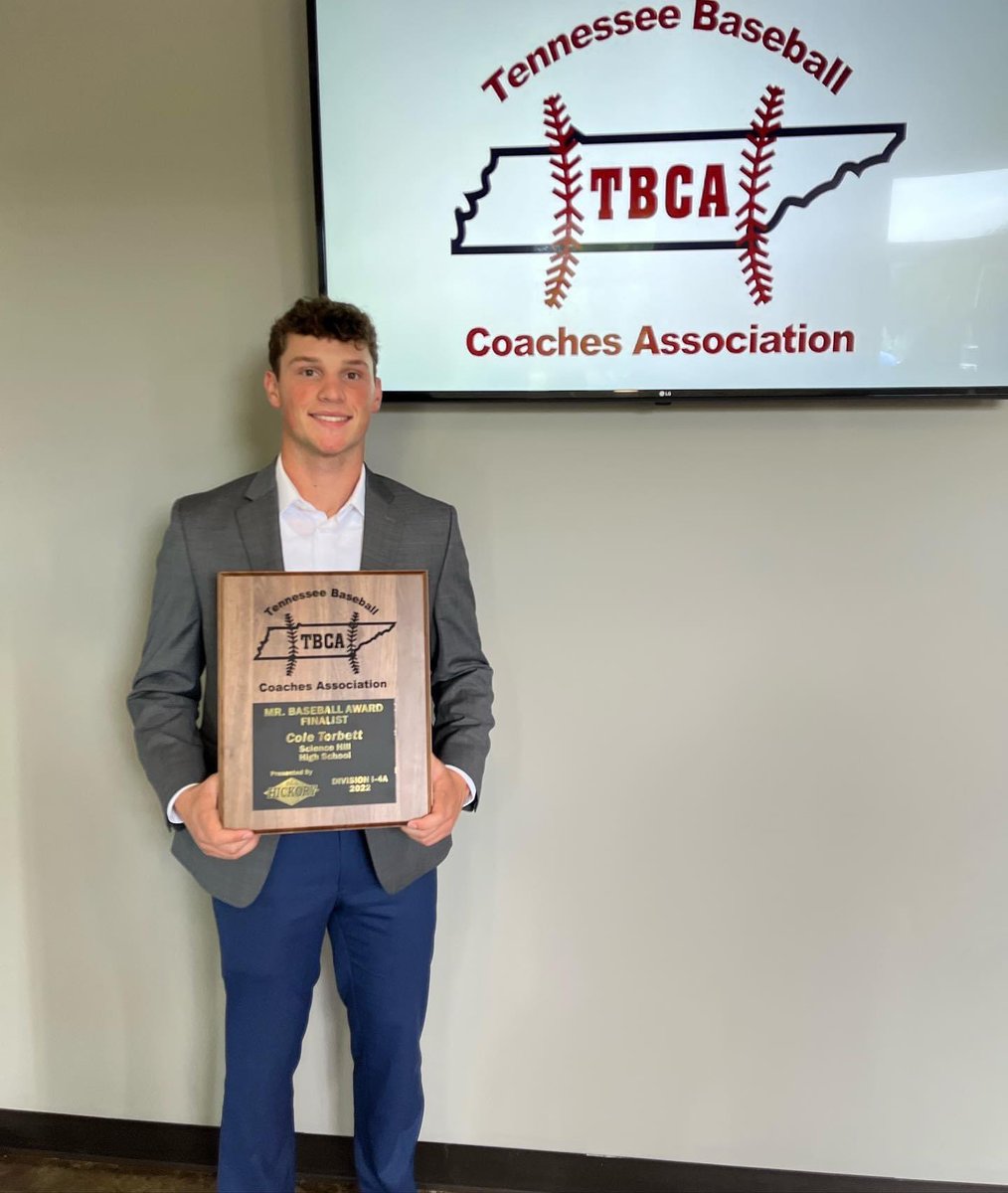 Cole Torbett (@ctorbett14) on Twitter photo Thank you to <a href="/TBCAorg/">Tennessee Baseball Coaches Association</a> for the recognition for finalist for TN Mr. Baseball. Thank you to all the coaches and congrats to <a href="/_thejustinlee_/">justin lee</a> and <a href="/t_franklin22/">Tanner Franklin</a> (winner) as well. <a href="/SHToppersATH/">Science Hill Athletics</a> <a href="/MT_Baseball/">Middle Tennessee Baseball</a> Thank you to <a href="/TBCAorg/">Tennessee Baseball Coaches Association</a> for the recognition for finalist for TN Mr. Baseball. Thank you to all the coaches and congrats to <a href="/_thejustinlee_/">justin lee</a> and <a href="/t_franklin22/">Tanner Franklin</a> (winner) as well. <a href="/SHToppersATH/">Science Hill Athletics</a> <a href="/MT_Baseball/">Middle Tennessee Baseball</a>