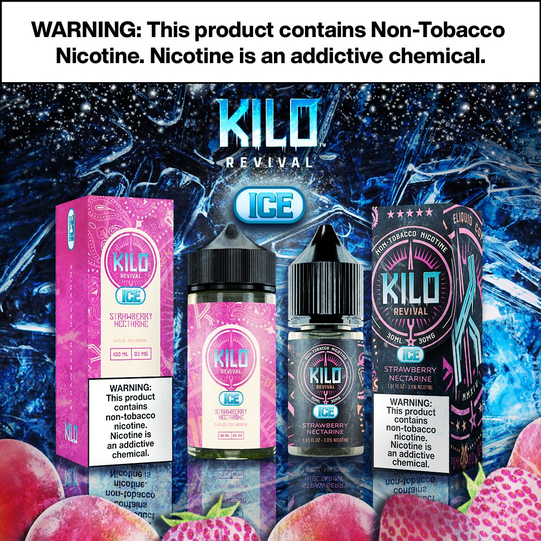 🧊🍓Kilo Revival: Strawberry Nectarine Ice: Smooth exquisite blend of strawberries &amp; nectarines. Now with chilling ice. 

ss1.us/a/PpZeHwM6

#kiloeliquids #kilorevival #kilorevivalice #eliquid #ejuice #vapejuice #wholesale #vape #vapenation #vapelove #vapelife #vapers