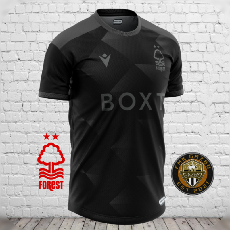 designfootball's tweet photo. How would a blackout design go down with Nottingham Forest fans? We see a lot these days, and this is a classy affair from @FMKGazbo. #NFFC #Forest