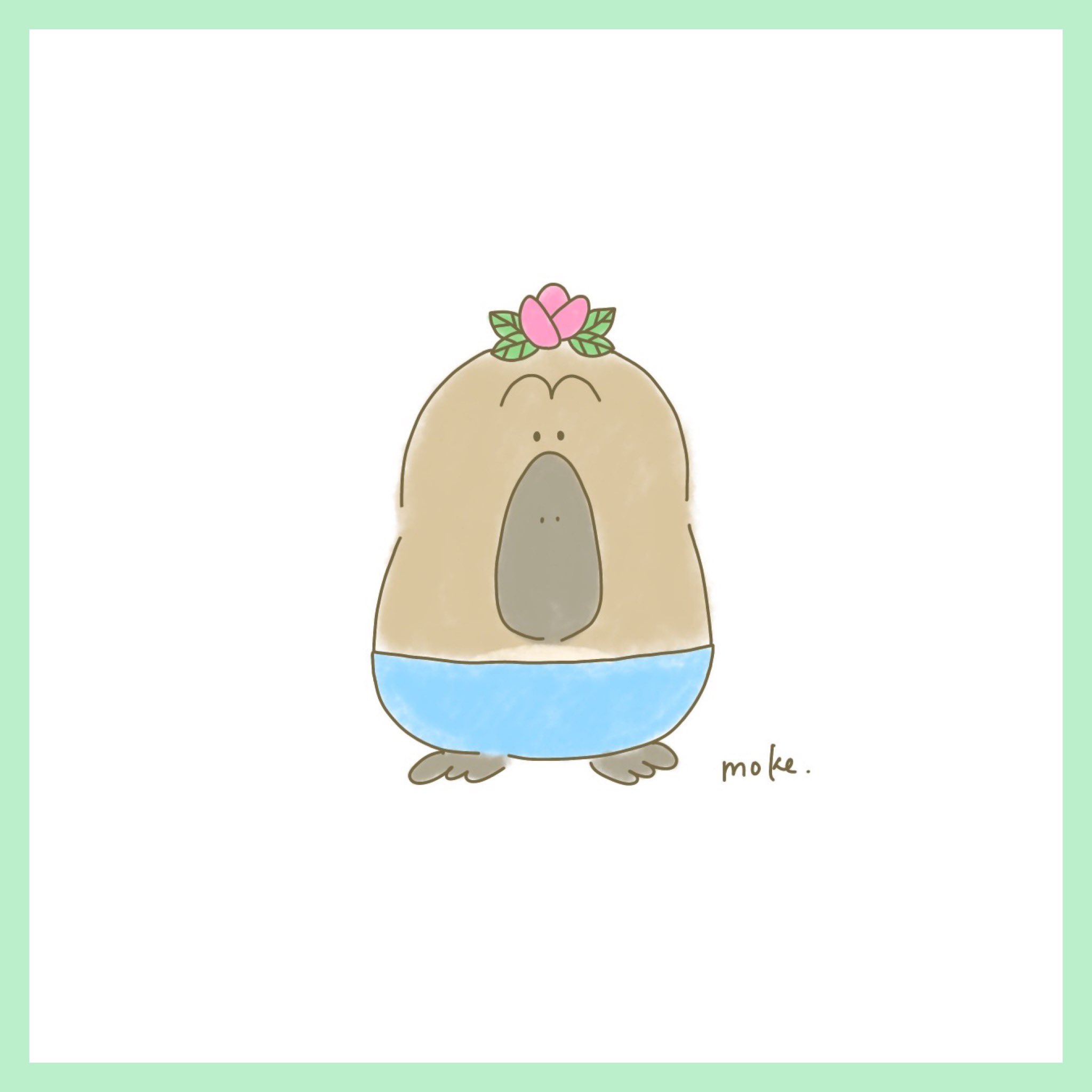 もけ もけかっぱ はなかっぱ かものはし カモノハシ イラスト ゆるいイラスト かわいいイラスト 動物イラスト オーストラリア お絵描き 日常 絵日記 ワコム ペンタブ 液晶タブレット 液タブ Wacom Cintiq Animal Illustration