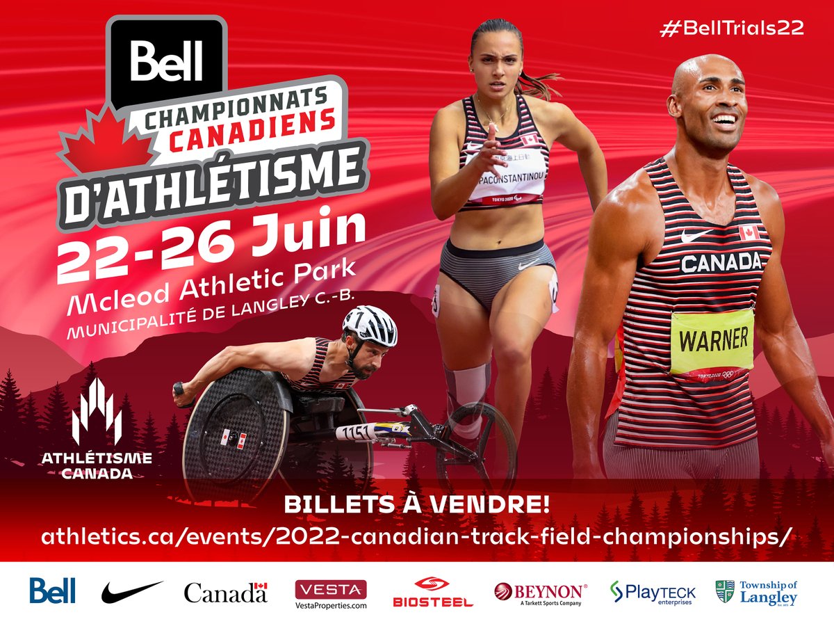 The #BellTrials22 begin in less than a month in the Township of Langley, B.C.

Want to register? Buy some tickets? Become a volunteer? 

Find everything here, via this link:
athletics.ca/events/2022-ca…
