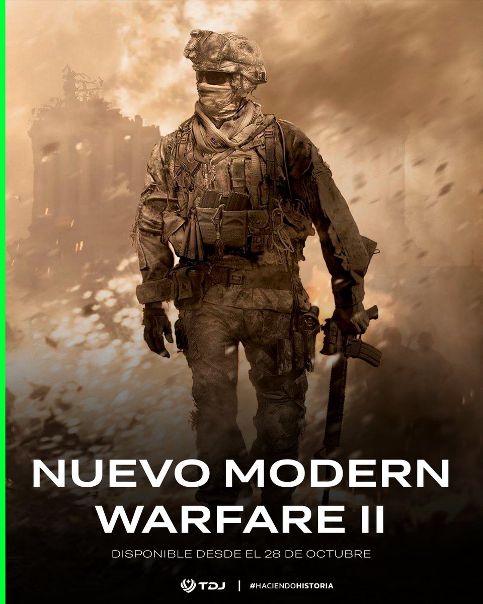 ¡Llegó una nueva versión de Call Of Duty! 🪖

La saga de Modern Warfare llega en su segunda versión con muchas caras conocidas, como la fuerza operativa 141.

🗓️ Estará disponible a partir del 28 /10.

Lee la noticia completa acá 👉 bit.ly/3NAOmru

#HaciendoHistoria 📜