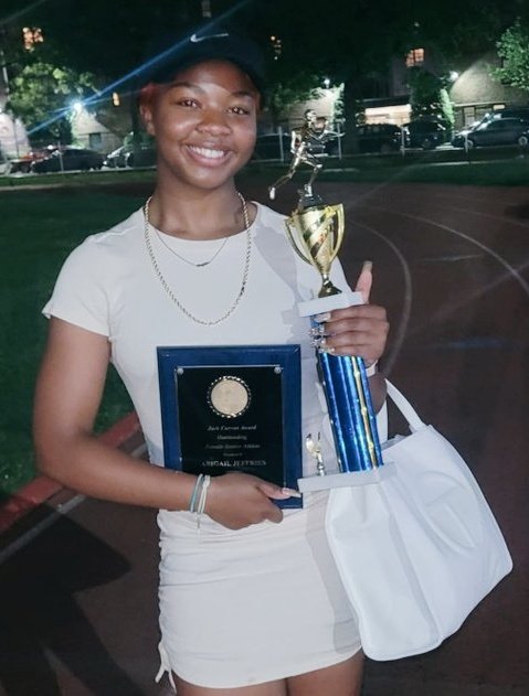 Thank you <a href="/Molloyhs/">Archbishop Molloy High School</a>, Coaches, teammates, faculty and student body. I am forever grateful to be recognized as the 2022 Female Athlete of the year and 4x track and field MVP🏆🏆🏆🏆