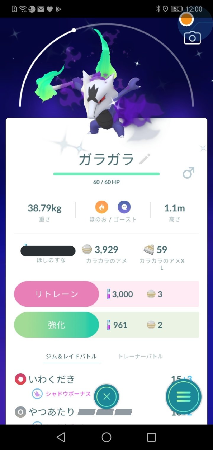 Shtm ピクミン初めてみた アローラフィナーレイベント アーカラじまの道 を選択 ガラガラ アローラ に進化 できるとの事なので 色違いシャドーカラカラを 進化させて見ました やつあたり消して無いので シャドーボーン覚えません ポケモン