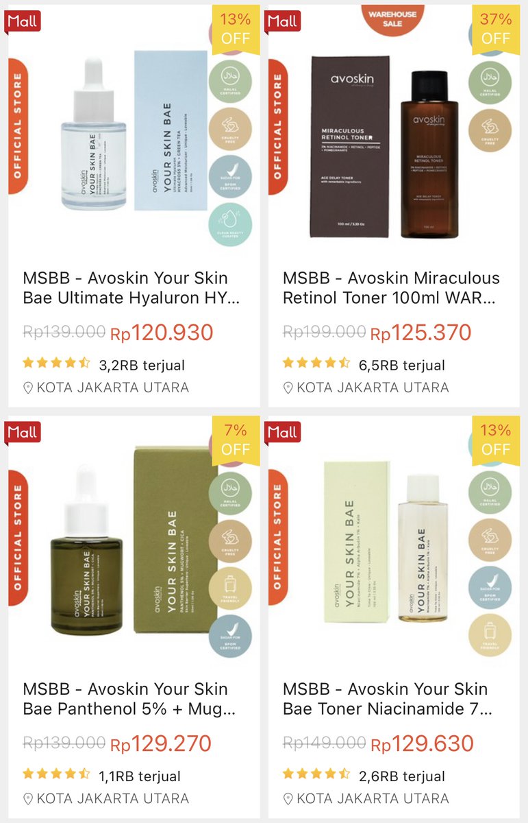 msbb_id's tweet photo. ✨Kumpulan skincare/makeup lokal yg diskon di PAYDAY SALE MSBB✨
.
.
.
.
Simak thread ini sampai selesai ya! Banyak racun yg wajib dicheckout🛒

Pertama-tama kalau kalian punya wishlist Avoskin, mumpung harganya miring banget yuk langsung dicheckout!🏃‍♀️💨
https://t.co/9Lvm6IUoqg https://t.co/rEUzvER4pf