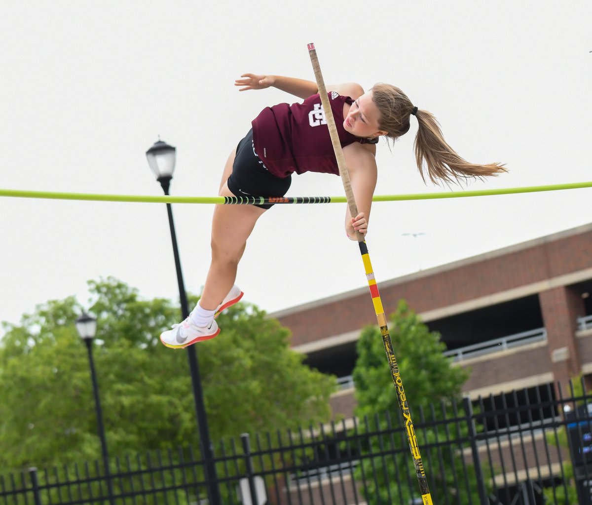 Tate_Russell's tweet photo. Today at the Class A State Track Meet South Greene's Cadence Mancil went higher than ever before to win the pole vault. https://t.co/3ZQ4WvQRWc