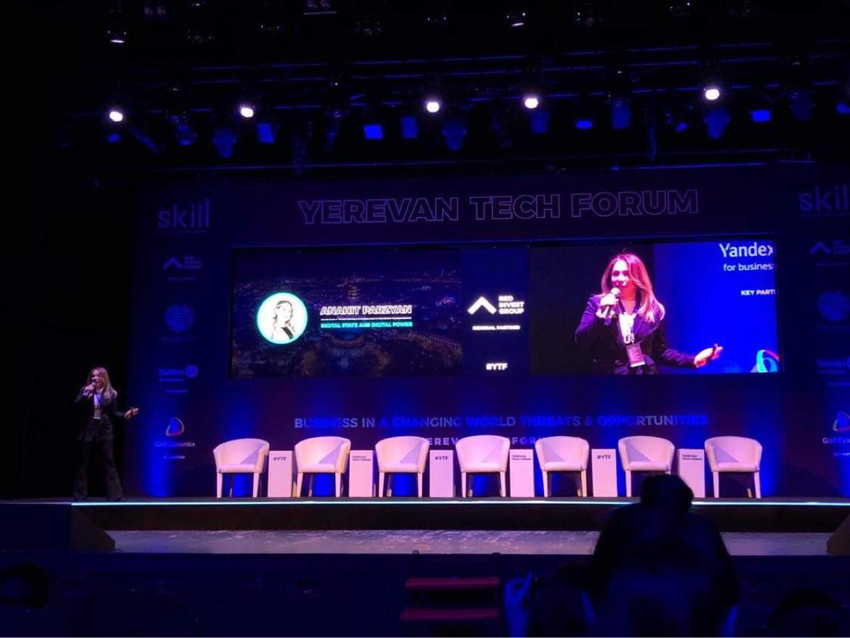 AnahitParzyan's tweet photo. Have a talk on #Digitalpower, and #Digitalstate , focusing on #cybersecurity , #DataAnalytics and #positivedigitalfootprint at #yerevantechforum2022 ! Was cool! https://t.co/stWgmyY3Kt