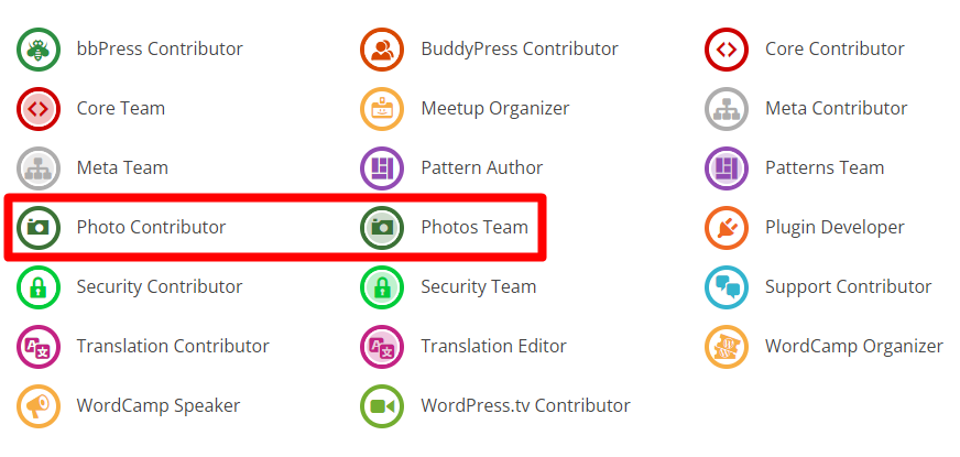 TheKafleG's tweet photo. Our new badges for Photo contributors and the Photos team. 📷
Thank you so much for your contribution to making the Photos directory bigger. We want to see more photos from you. 
#WordPress #photos 
👉Visit: https://t.co/pAD4bNNuFk https://t.co/0BsVWUuSPa