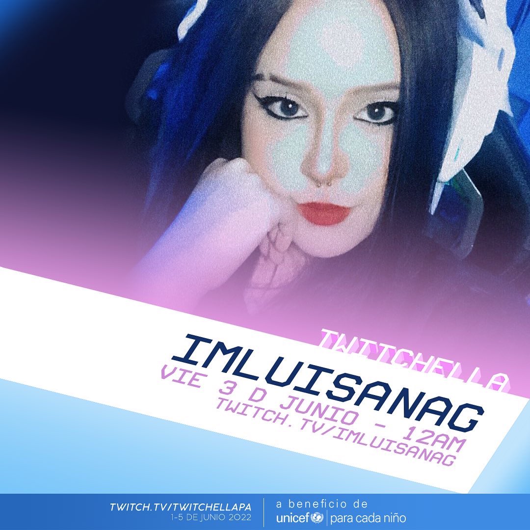 #Twitchella5 viene con todo gracias a streamers como <a href="/imluisanag/">luisana galindo</a> <a href="/iwolfqueen/">Wolf ⛓️</a> y @Lissipai 💙💜 ¡Terror, shooters, speed runs y buena vibra a beneficio de <a href="/unicefpanama/">UNICEF Panamá</a> 🙌🏻