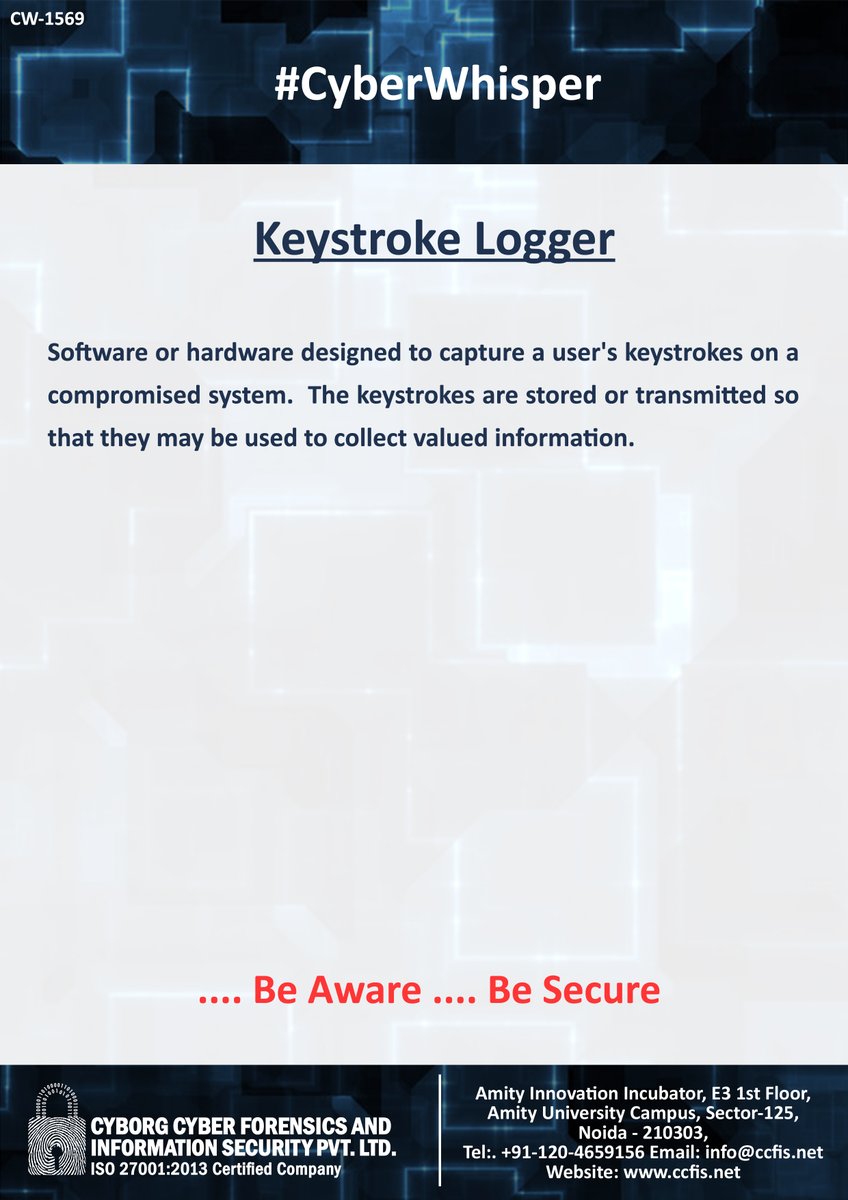 ccfis's tweet photo. #CyberWhisper #CyberSecurity #KeystrokeLogger https://t.co/1LnxsgWmcu