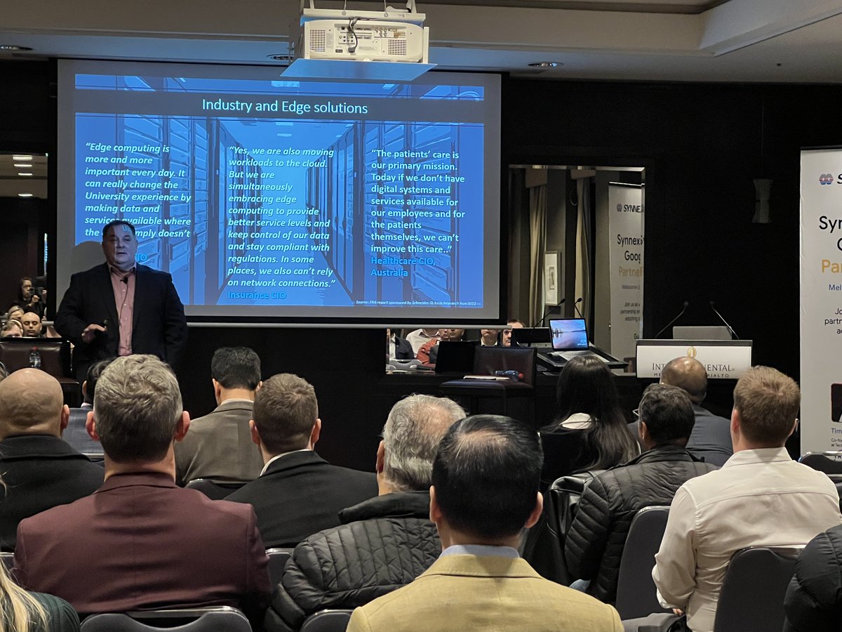 SynnexAU's tweet photo. Fantastic synergy at our #GoogleCloud event yesterday. 

Thank you to our partners for joining us, our panel speakers from @googlecloud and @OretaClouds, @TIMatTRA for moderating and sharing his market insights.

Next stop, Sydney, 26 May. Join us » https://t.co/L49Ls9P8tc https://t.co/FVHlTXfR8c