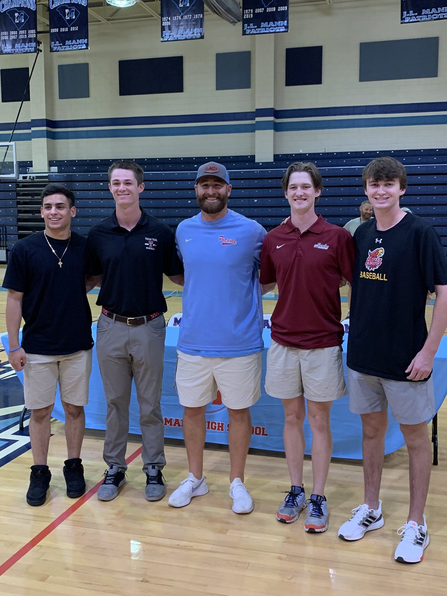 Huge Congratulations to these 4 seniors for signing tonight to continue their baseball careers at the next level!  Can’t wait to watch them continue to play the game. #Pats