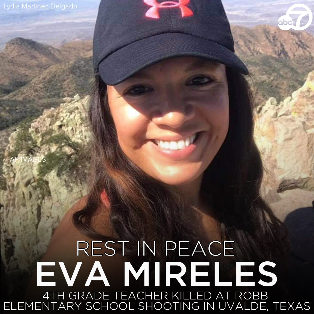 REST IN PEACE: Fourth-grade teacher Eva Mireles was killed along with at least 14 students in a shooting at an elementary school in Uvalde, Texas. 💔🙏🏻 Here's what we know about the victims: abc7.la/3PIxy3V
