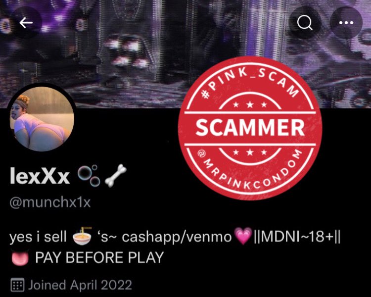 MrPinkCondom's tweet photo. SCAMMERS🚨
Make sure u block them❗️

1️⃣ @lvrlaylaa ): https://t.co/TDAnsCs0Vk

2️⃣ @sensualsolci ): https://t.co/bRX2PTlhQe

3️⃣ @ddeessttiinee ): https://t.co/Xha4G0ryUg

4️⃣ @munchx1x ): https://t.co/hsCCGBkMbv
.
.
#sellingcontent #buyingcontent #onlyfans #pink_scam #scam #scammer https://t.co/SBUF1IorHd