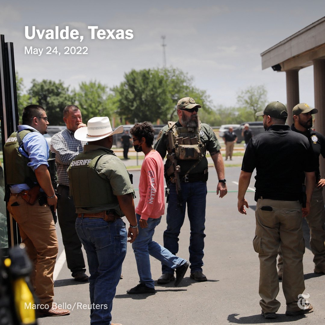 nytimes's tweet photo. The shooting at an elementary school in Uvalde, Texas, on Tuesday was the deadliest shooting at an elementary school since the 2012 shooting at Sandy Hook Elementary School in Newtown, Connecticut, that killed 20 first graders and six adults.
https://t.co/zFPmGdG1wx https://t.co/bkrb9JBPCI