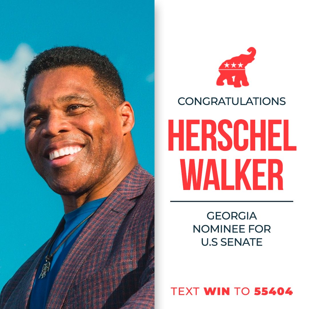 Congratulations to @HerschelWalker on winning the primary in Georgia today! Onward to victory in November. nrsc.org/press-releases…