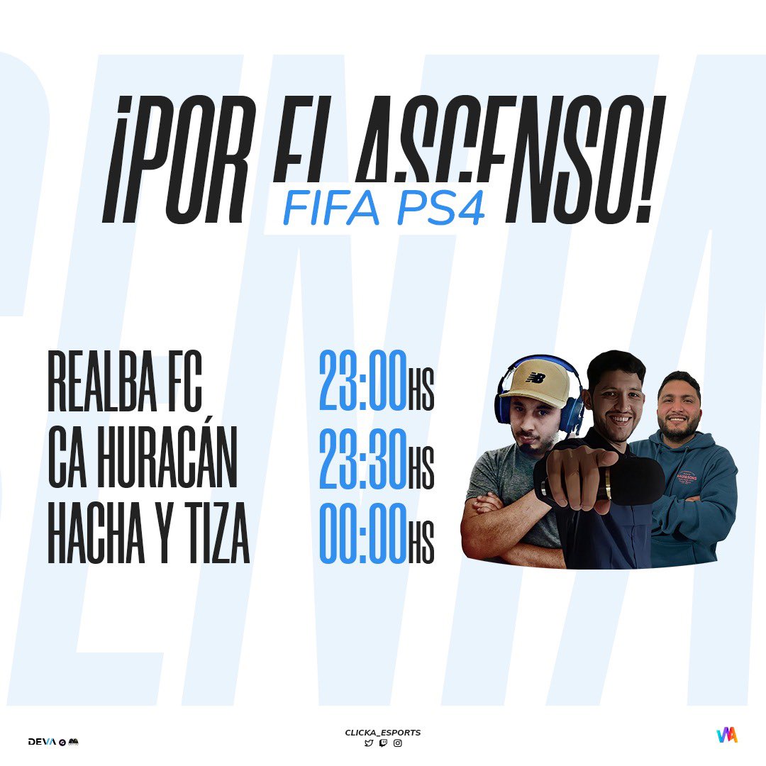 CLKeSports's tweet photo. #FIFA22 // #PS4
‼️Ultimas tres fechas de la liga y el equipo va en busca del tan ansiado ascenso a la máxima categoría de @IESAFIFAar. Vengan a alentarnos con la banda clickera en nuestro Twitch desde las 23:00 HS‼️
https://t.co/ry3nnRqHEH
#SomosClicka #GoClicka https://t.co/ZzSpjBo6Dp