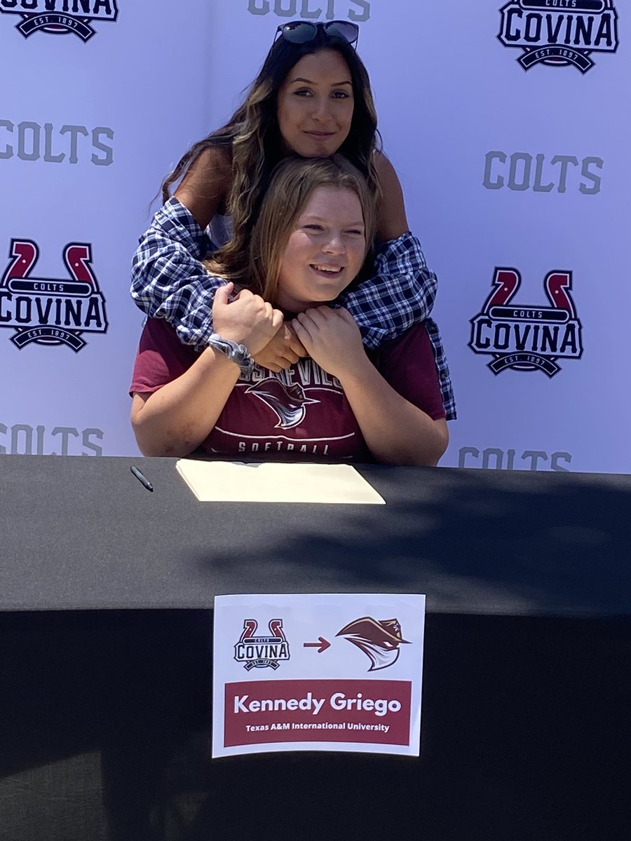 Quite a couple of days for senior Colt Kennedy Griego. Today was campus signing day to continue her education and softball career at @TAMIU__SB