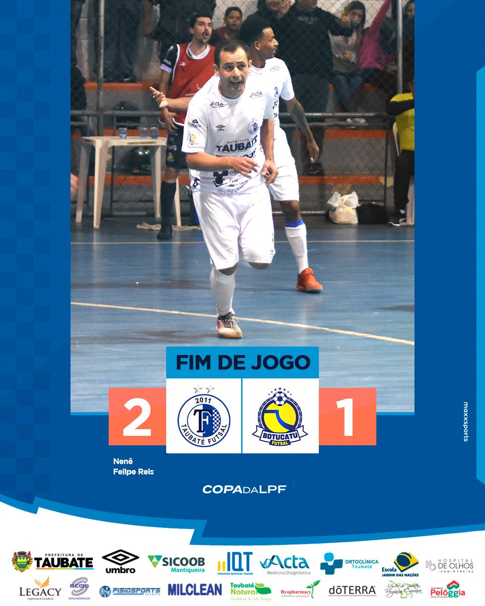 taubatefutsal's tweet photo. ESTAMOS NA SEMIFINAL! Taubaté Umbro Futsal vence o Botucatu Futsal na prorrogação por 2 a 1. Gols do capitão Nenê e Felipe Reis. 🤍💙
#TaubatéFutsal #Umbro #CopadaLPF #Futsal #LPF2022 #VaiTaubaté https://t.co/NAG6xM364U