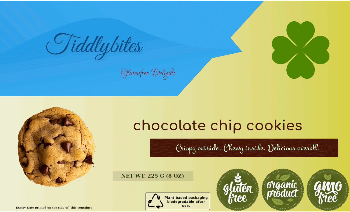 tiddlybites_inc's tweet photo. Introducing our gluten free and organic Chocolate chip cookies. traditionally baked, crispy on the outside, chewy on the inside and delicious overall. https://t.co/oINJHPXGuW