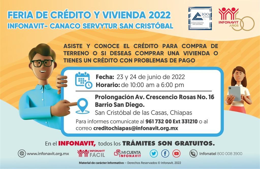 *FERIA DE CRÉDITO Y VIVIENDA 2022*

Fecha: *23 y 24 de Junio*

Horario: *10:00 a 6:00 pm*

Lugar: *salón CANACO*

No faltes!