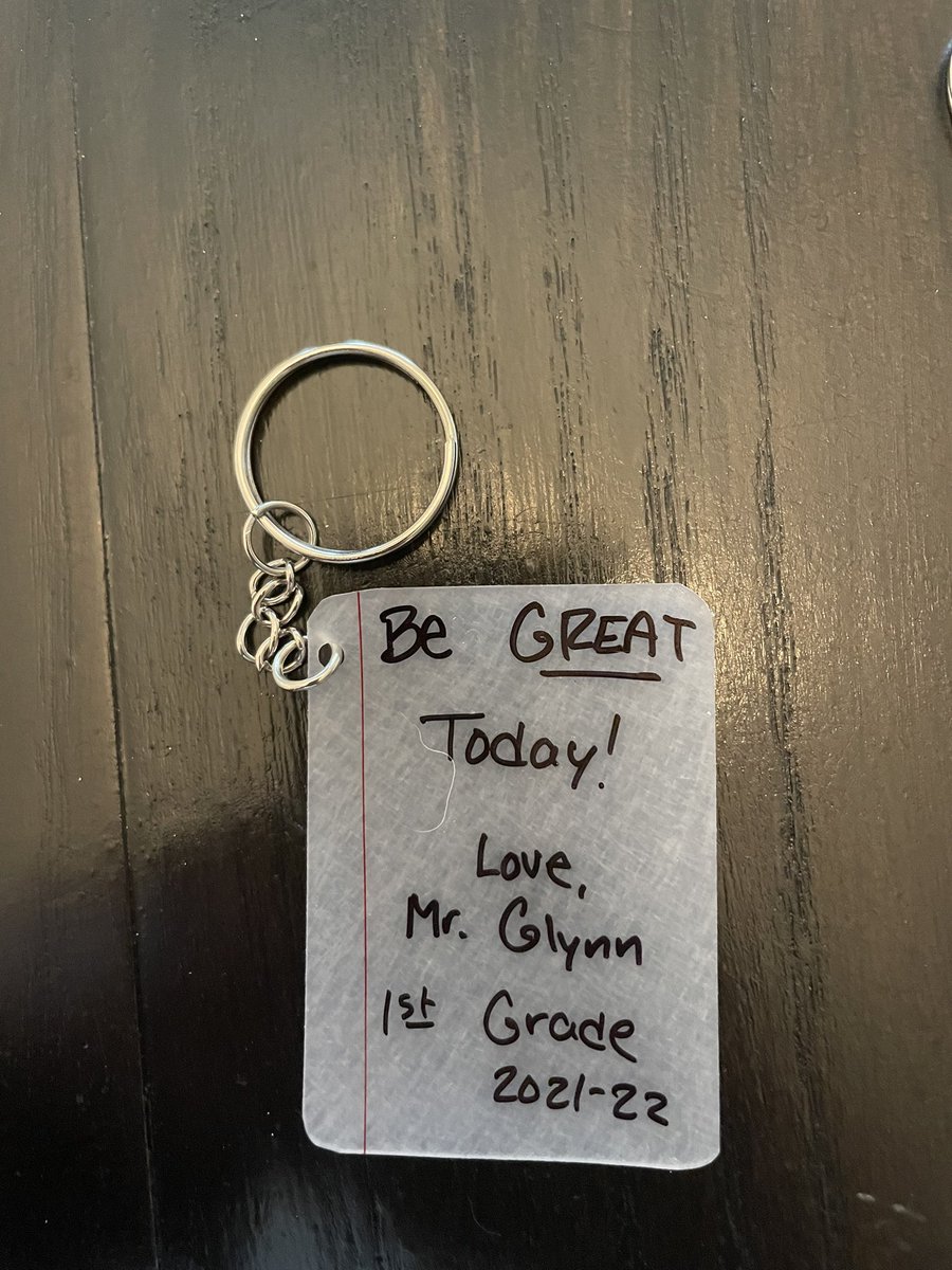 Everyday I close my morning message in class with this. Now, it will serve as a reminder of our year together as it hangs on backpacks for years to come!