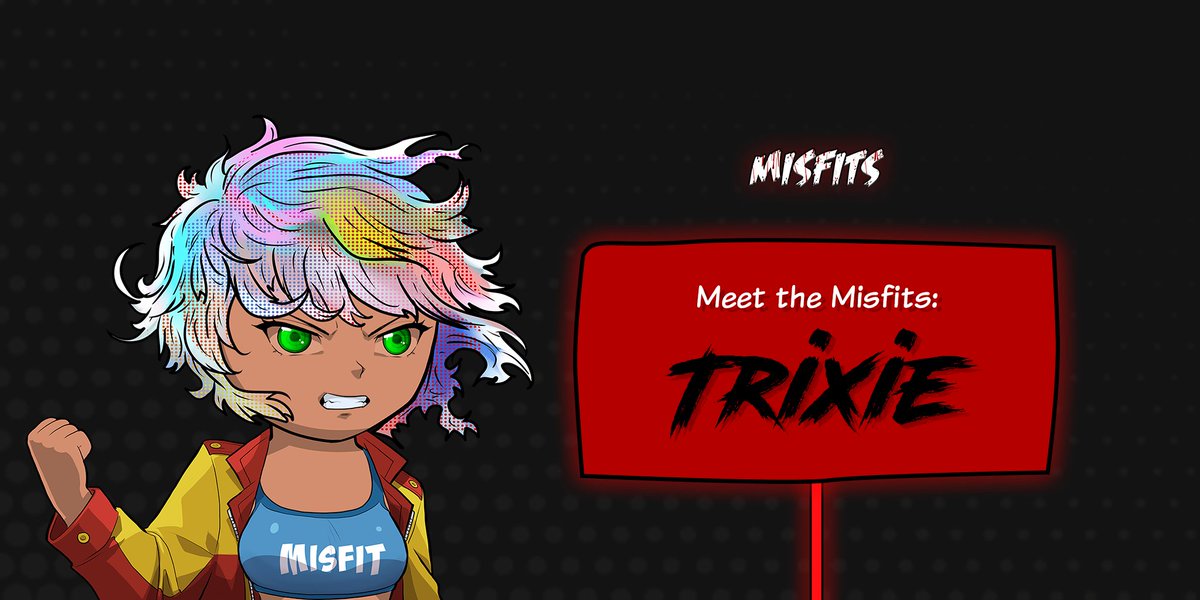 theMisfitsNFT's tweet photo. 🔥 Strong and cunning, Trixie is the other reason Izzy has survived Arcadia. An orphan herself, she’s taken on the older sister role for Izzy and will do anything to protect her⚡️

👉 Join the Misfits' adventures - https://t.co/9tmb7OnqJz

#themisfitsnft #Kneedless #NFT #nftart https://t.co/yfaAwYmVsm
