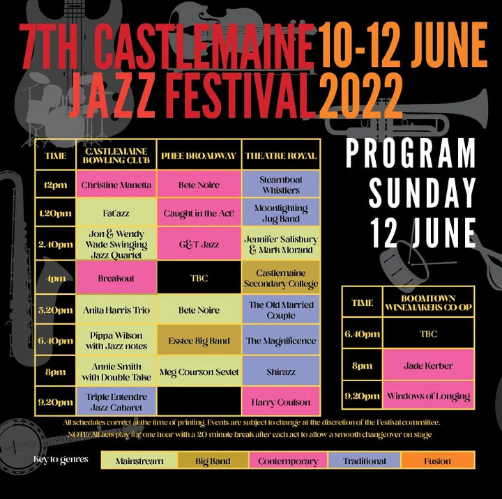 statefestival's tweet photo. The Castlemaine Jazz Festival is coming up this Queen's Birthday 

The festival offers a wide range of styles played by emerging and experienced musicians.

Tickets for the 2021 Castlemaine Jazz Festival are available now, head to https://t.co/oZQdNw3UiP for all the information. https://t.co/R9jbatDCWC