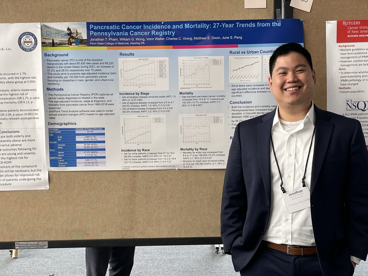 Thank you to <a href="/PSU_Surgery/">Penn State Surgery</a>  and the <a href="/PancreasClub/">The Pancreas Club</a> for allowing me to present my research on Pancreatic cancer incidence and mortality at the 2022 meeting! It was an amazing experience and inspirational to hear all the great research being done to fight this terrible disease!