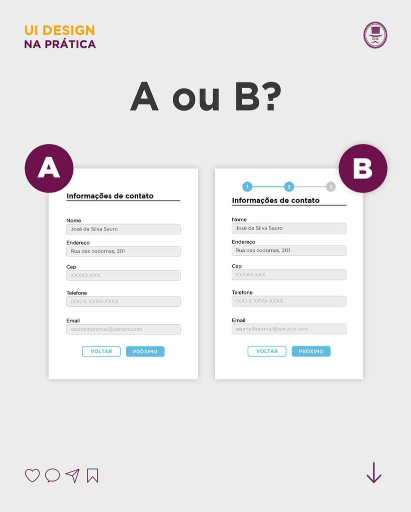 ChiefofDesign's tweet photo. A ou B? E por quê?🤔⠀
⠀
#uidesign #designdeinterface #visualdesign #teste #designgrafico #uxdesign #uiux #interfacedesign https://t.co/8VHekYDU5n