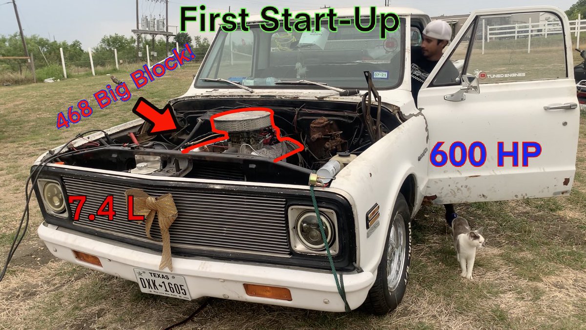 KingxGarcia's tweet photo. First FIRE UP of the NEW 7.4L 600 HP BIG BLOCK CHEVY in our 71 C10 CLASSIC TRUCK https://t.co/uiYKHuPzlW https://t.co/4nKIMCz144