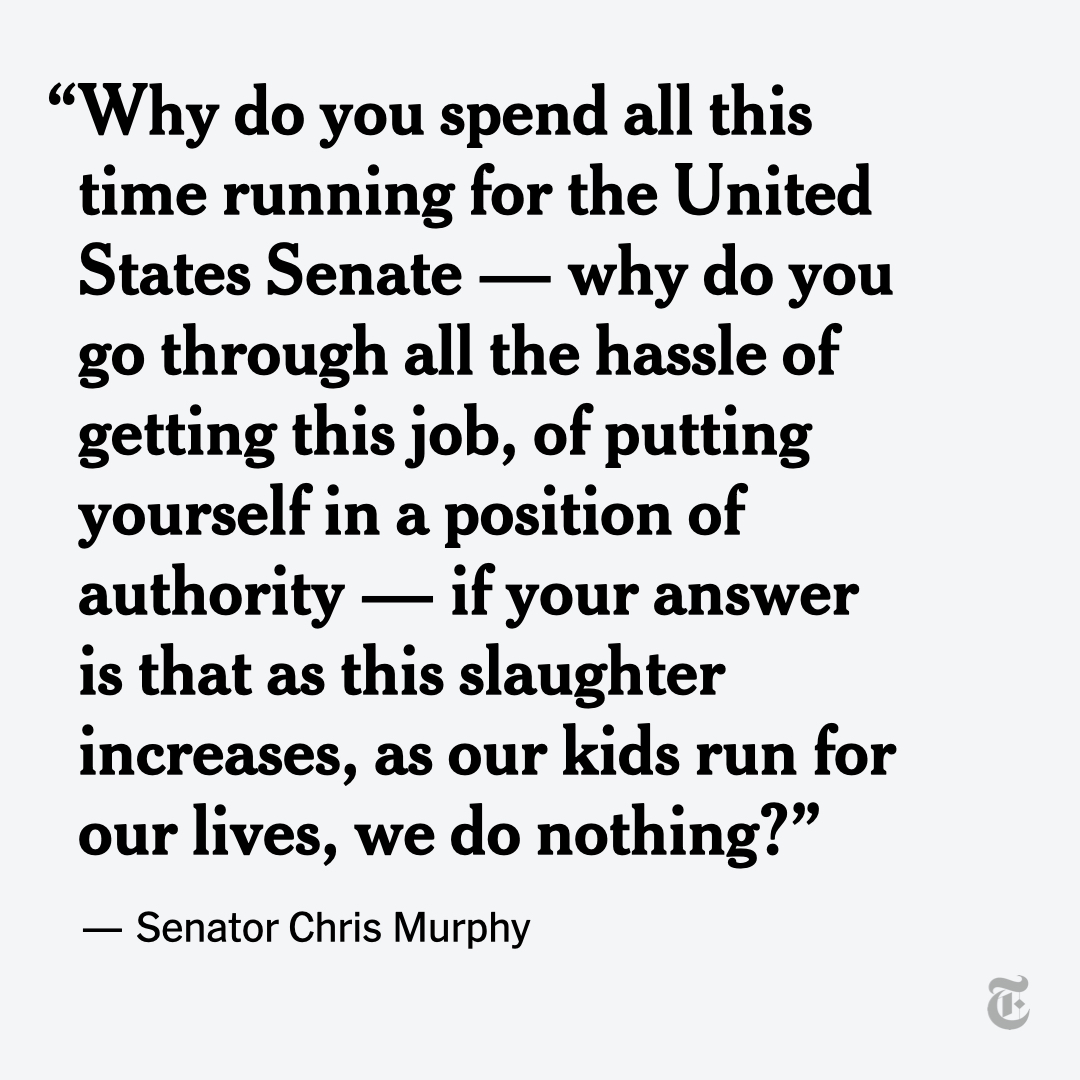 “What are we doing?!”

Nearly 10 years after the shooting at Sandy Hook Elementary School, Senator Chris Murphy, Democrat of Connecticut, begged his colleagues to take action on gun control after Tuesday’s shooting in Uvalde, Texas.
nyti.ms/3sULRZp