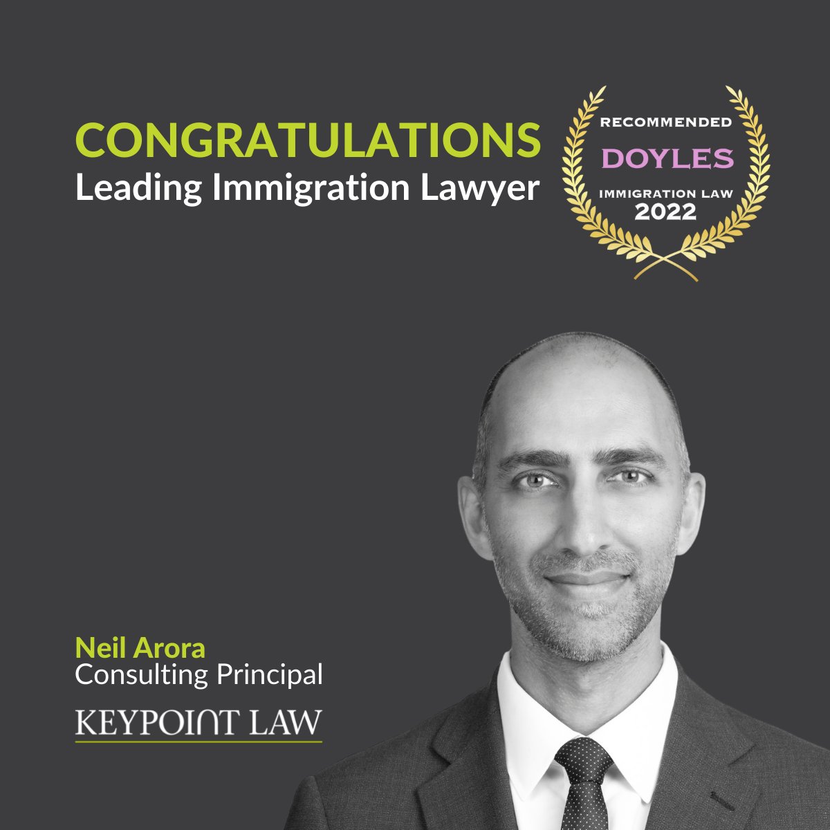 Keypoint_Law's tweet photo. Congratulations @PTNoo and #NeilArora on their recognition in @DoylesGuide as Leading Lawyers.

@Keypoint_Law was also recognised as a Recommended Leading Law Firm in these categories. https://t.co/9U7JML6XBW