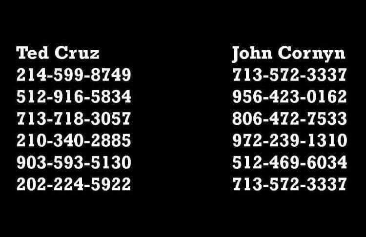 indivisibletx24's tweet photo. Call these senators. Now. #Enough #Uvalde https://t.co/0wo9Y1f5oW