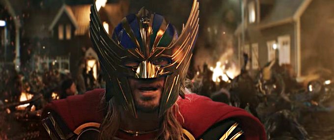 "Oh Norns did you see this ridiculous helmet Thor is wearing? Ha ha ha! 
Is he the god of thunder or Hawk man!?"🤣 

#ThorLoveAndThunder❤️⛈️🦅