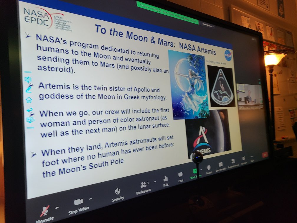 AndrewBuchheit's tweet photo. Thank you to @NASA_Johnson @NASAKennedy #National Aeronautics and Space Administration and Anne Weiss for speaking to some of our students today who had Drama and Library about Space. They Loved it! #TimberwolvesROCK @SpaceDreamers1 @NASA https://t.co/zp8x2MVNMQ