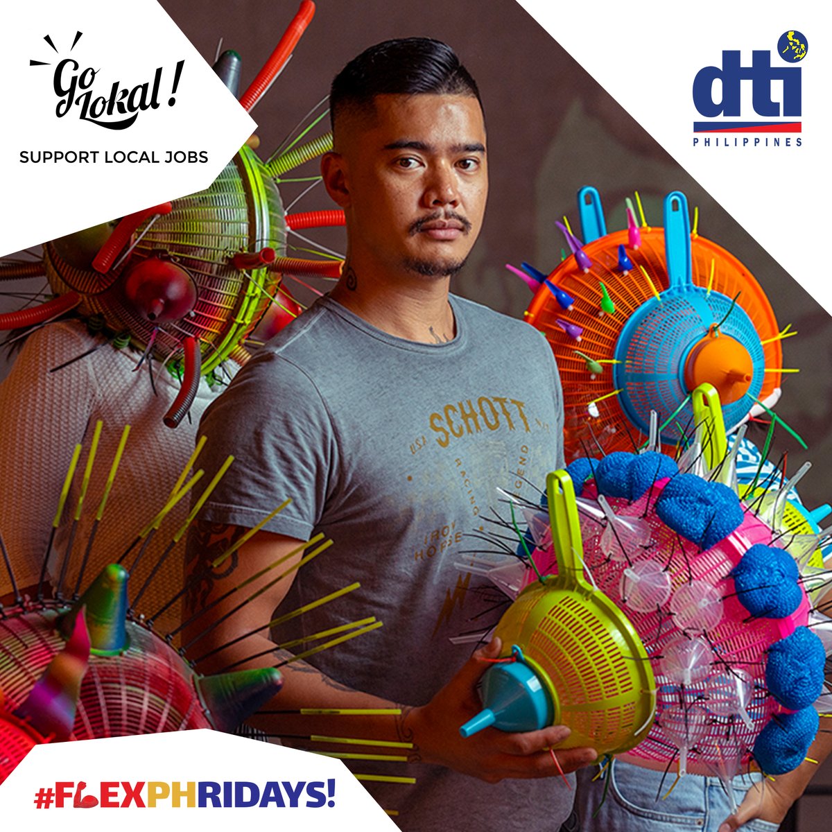 FlexPHridays's tweet photo. A multi-hyphenate, Leeroy New is an iconic name in the world of arts 🎨 His works revolve around contemporary Filipino art that has won him a multitude of awards and international recognition for his remarkable pieces. #DesignPhilippines #BuyLocalGoLokal #FlexPHridays https://t.co/WOc0QQb2j4