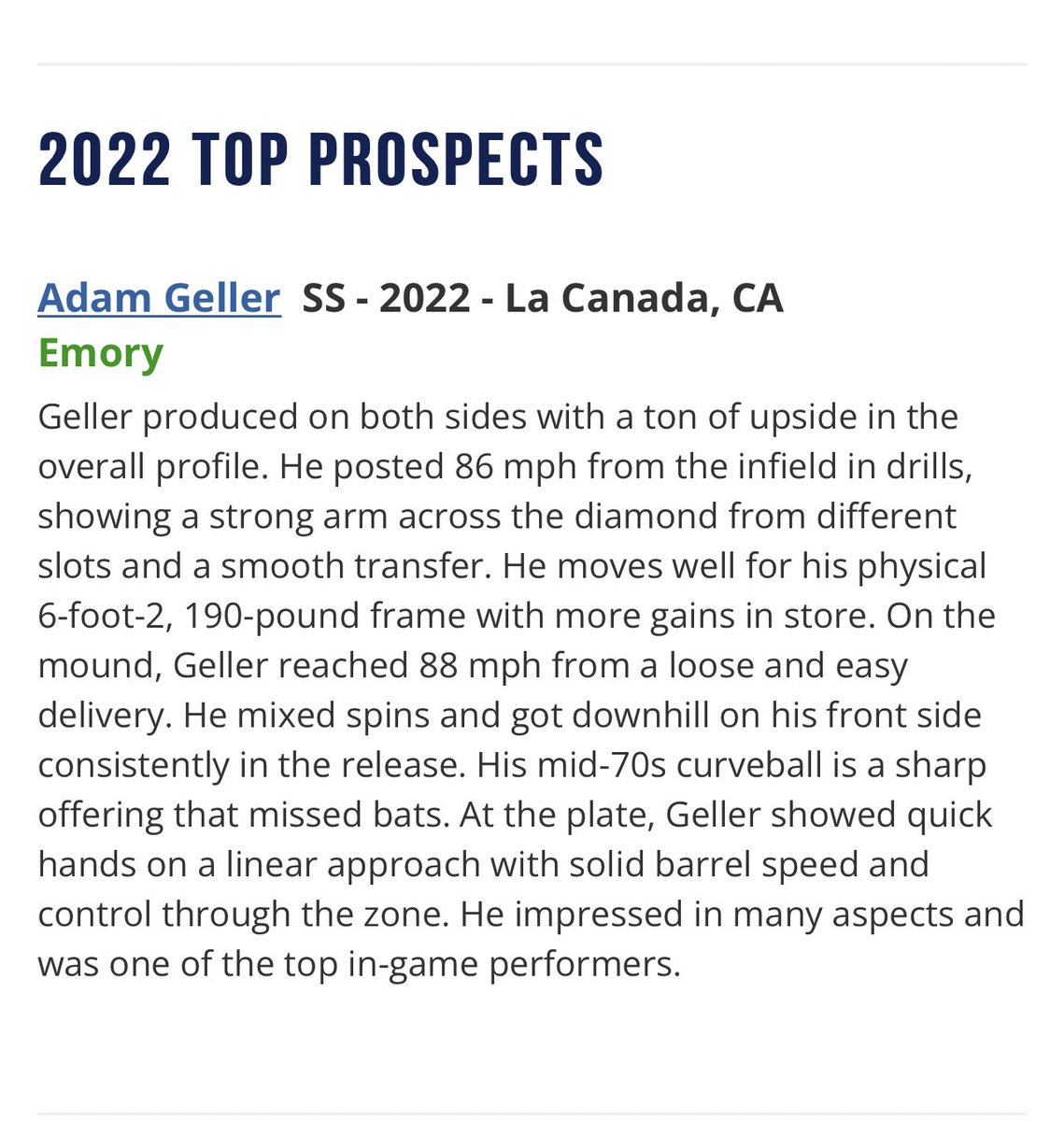 PGShowcases's tweet photo. Top Prospect List from the Sunshine West Showcase 

🔗 https://t.co/xDI7jGP6o7 https://t.co/T8mePGqKl7