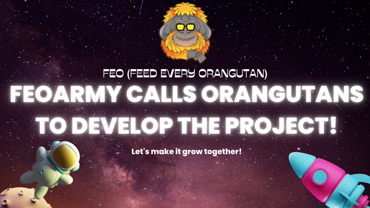FEOtoken's tweet photo. @WatcherGuru #FeoArmy calls #orangutans to develop the #project! (not yet launched)
Let's make it grow together! @FEOtoken 
#BSC #bnb #cryptocurrency #Crypto #btc #Bullish #Bitcoin #altcoin #altcoins #FEOtoken https://t.co/Kag5sDFwmD