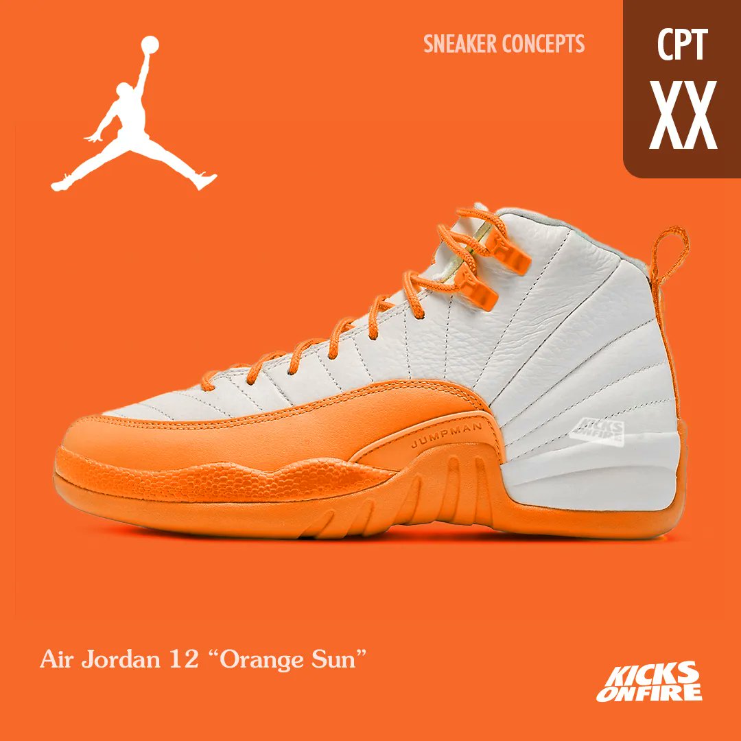 jordan 12 orange and white